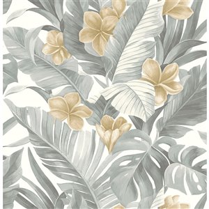 NuWallpaper Neutral Paradise Self-Adhesive Vinyl Wallpaper - 30.75-sq. ft. - Grey