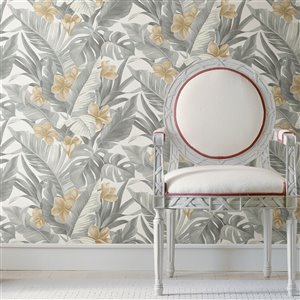 Papier peint autoadhésif en vinyle Paradis par NuWallpaper, 30,75 pi², gris
