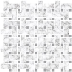 InHome Carrara Self-Adhesive Peel and Stick Backsplash Tile - 10-in x 10-in - Set of 4 Panels