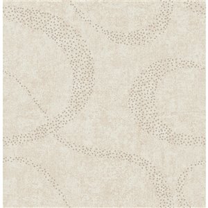 Papier peint non encollé et non tissé Precision par Brewster, 56,4 pi², grège