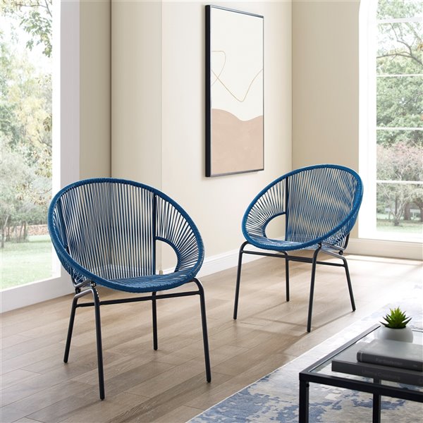 Starsong Sonora Wicker Patio Chairs - Peacock - Set of 2