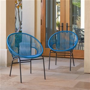 Chaises de patio en osier Starsong Sonora, sarcelle, ens. de 2