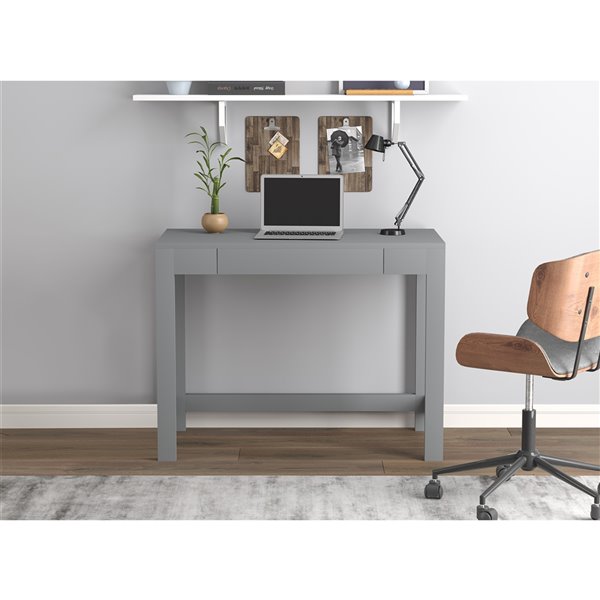 Safdie & Co. Computer Desk - 1 Shelf - 30-in x 39-in - Light Grey