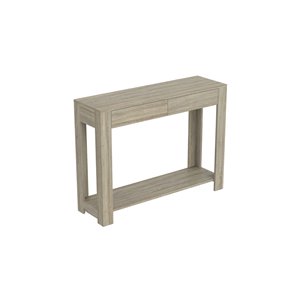 Table console Safdie & Co., 1 tablette et 2 tiroirs, 30 po x 40 po, taupe foncé