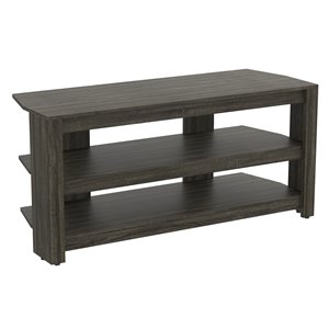 Meuble de télévision Safdie & Co., 2 tablettes ouvertes, 42 po x 19,5 po, gris foncé