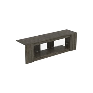 Safdie & Co. TV Stand - 2 Shelves with Tampered Glass - 55-in x 16-in - Dark Grey