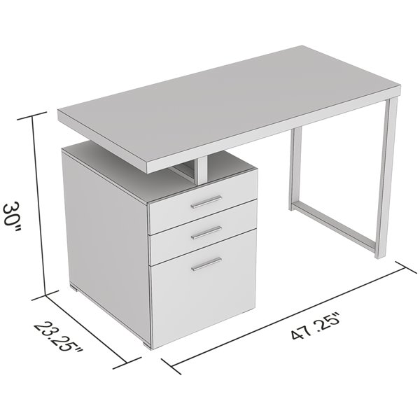 standard dimension of computer table