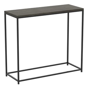 Table console Safdie & Co., rectangulaire, 28 po x 31 po, gris foncé et métal noir