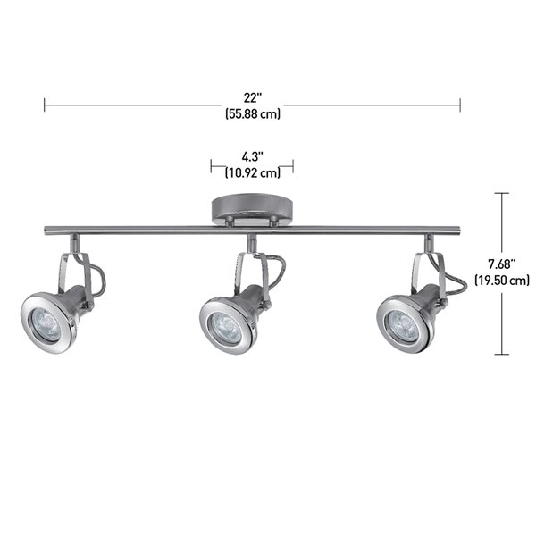 globe led 3 light track bar