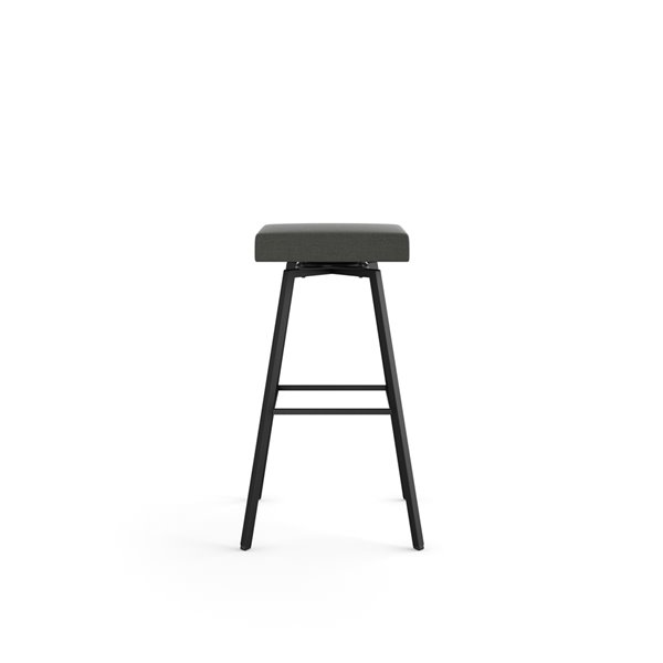 Amisco Robin 28.88-in Swivel Bar Stool - Charcoal Grey Polyester - Black Metal