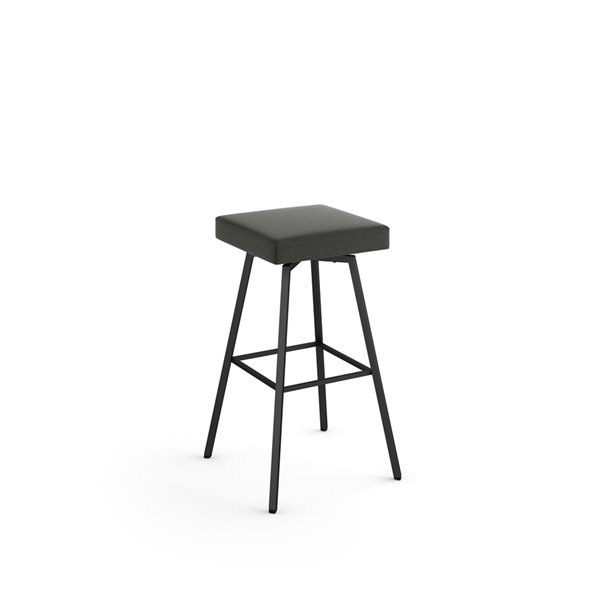 Amisco Robin 28.88-in Swivel Bar Stool - Charcoal Grey Polyester - Black Metal