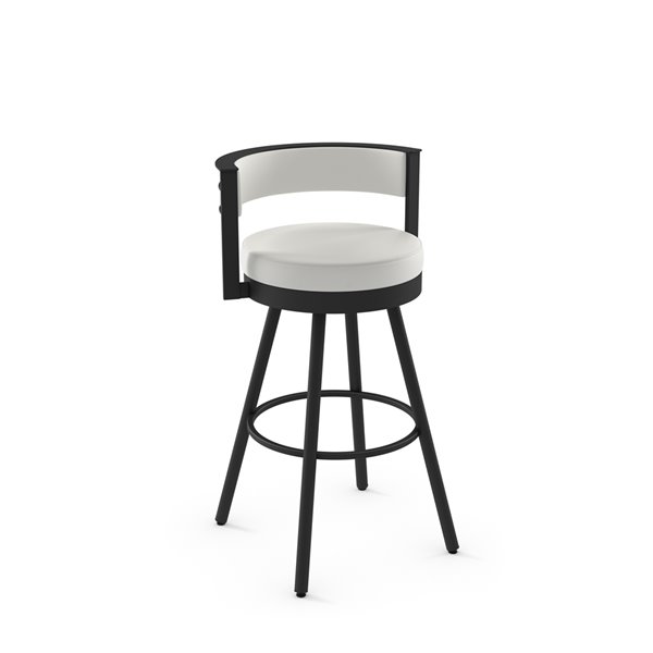 Amisco Eller 27 In Swivel Counter Stool, White Faux Leather Stool