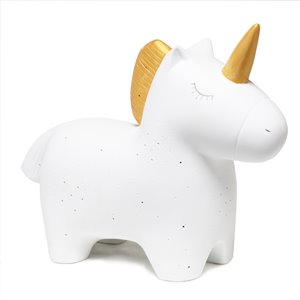 Simple Designs Porcelain Unicorn Shaped Table Lamp - 9.01-in - White