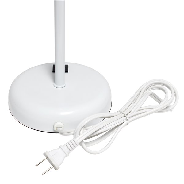 LimeLights Stick Lamp with USB Charging Port and Fabric Shade - 19.5-in - White