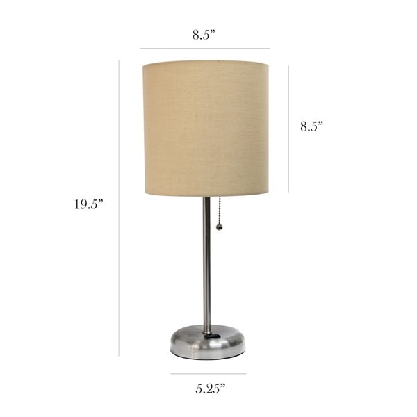 Modern Contemporary Standard Lamp Set, Brown Table Lamps Contemporary