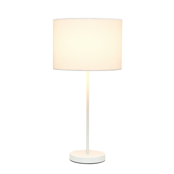 Simple Designs Stick Lamp with White Fabric Shade - 22.4-in - White