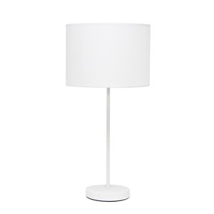 Simple Designs Stick Lamp with White Fabric Shade - 22.4-in - White