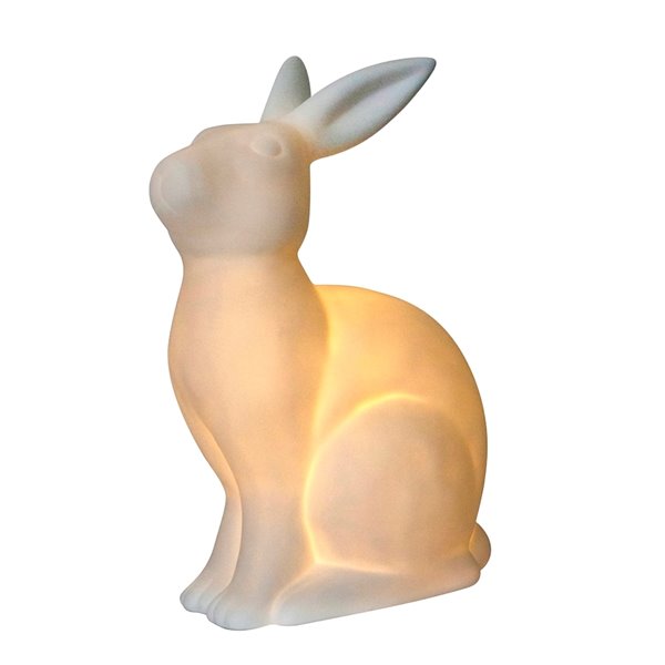 Simple Designs Porcelain Bunny Rabbit Shaped Animal Light Table Lamp - 10.43-in - White