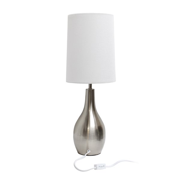 Simple Designs Tear Drop Table Lamp - 19.5-in - Brushed Nickel