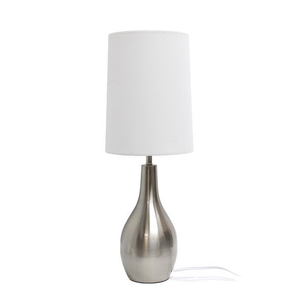 Simple Designs Tear Drop Table Lamp - 19.5-in - Brushed Nickel