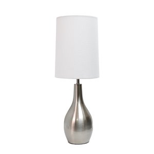 Lampe de table en forme de larme Simple Designs, 19,5 po, nickel brossé