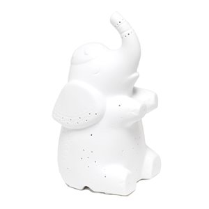 Simple Designs Porcelain Elephant Shaped Table Lamp - 8.18-in - White