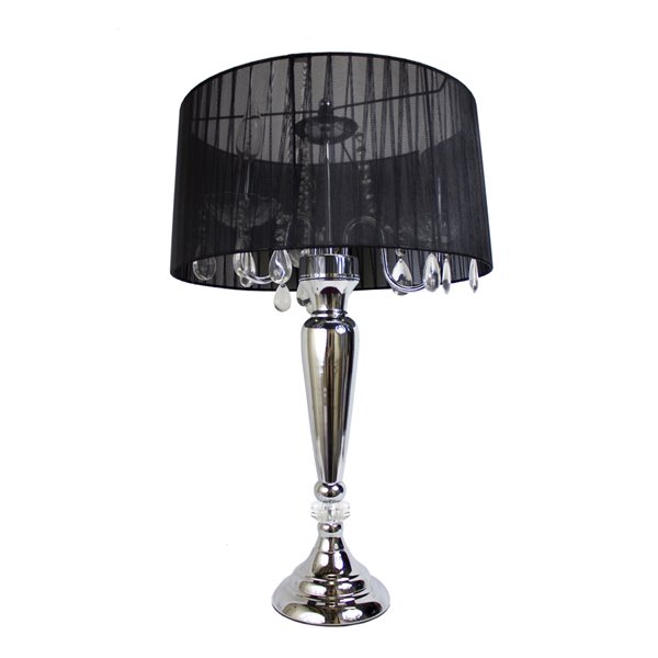 Elegant Designs Trendy Romantic Sheer, Hanging Crystal Table Lamp