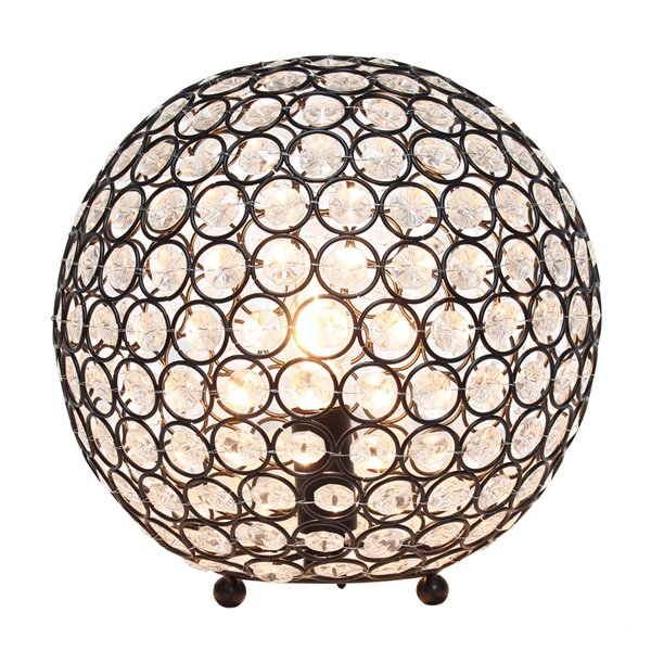 Elegant Designs Crystal Ball Sequin Table Lamp - 10-in - Restoration Bronze