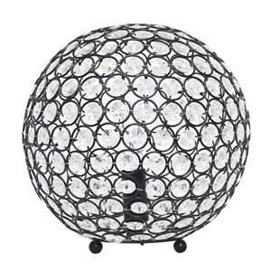 Lampe de table à paillettes en forme de boule de cristal Elegant Designs, 10 po, bronze