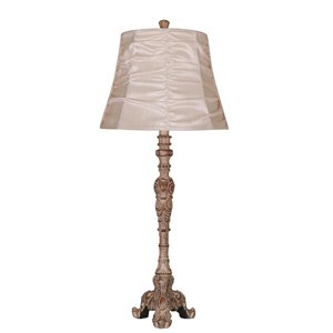 Lampe de table buffet de style antique avec abat-jour Elegant Designs, 31 po, crème