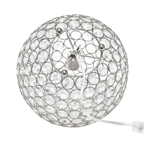 Elegant Designs Crystal Ball Sequin Table Lamp - 10-in - Chrome