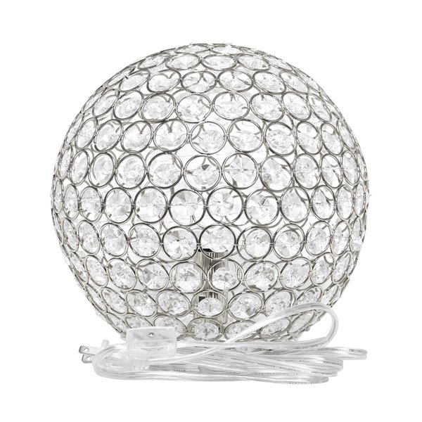 Elegant Designs Crystal Ball Sequin Table Lamp - 10-in - Chrome