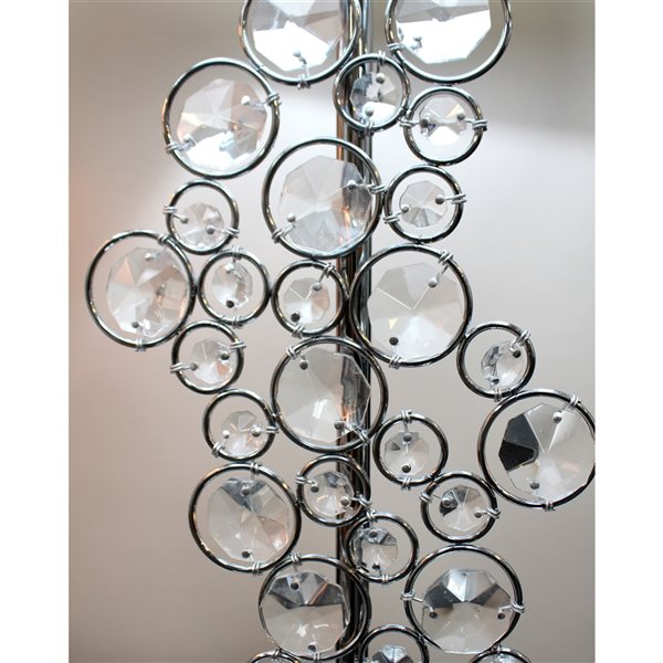 Lampe de table en cristal prismatique à paillettes Elegant Designs, 26,25 po, chrome