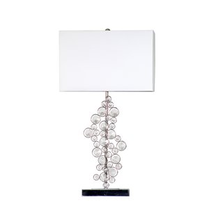 Lampe de table en cristal prismatique à paillettes Elegant Designs, 26,25 po, chrome