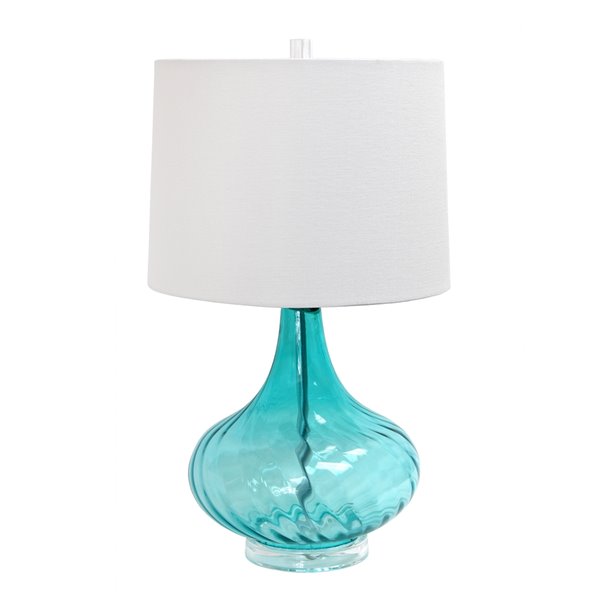 Simple Designs 10.24 pouces bleu Pierres Petite lampe de chevet de table à  l'aspect de pie