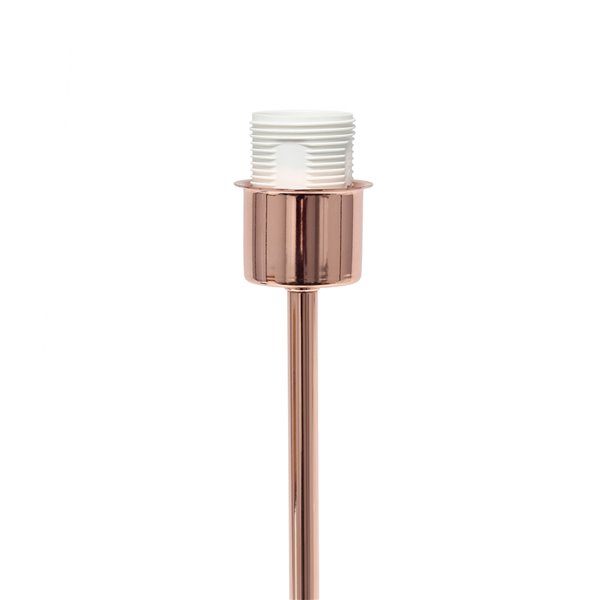 Simple Designs Stick Lamp with Fabric Shade - 22.4-in - Rose Gold Base and White Shade