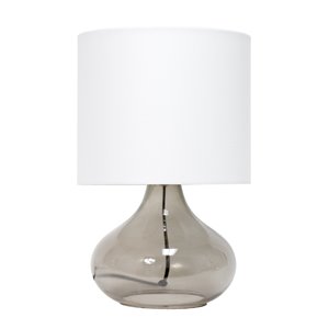 Lampe de table en verre goutte de pluie Simple Designs, 13,5 po, grise fumée