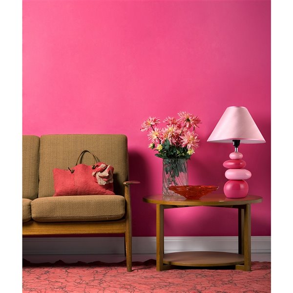 Simple Designs Ceramic Stone Table Lamp - 17.55-in - Pink