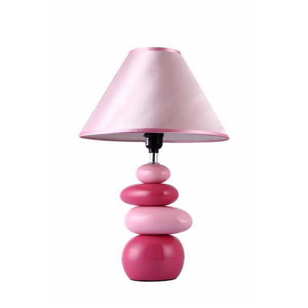 Simple Designs Ceramic Stone Table Lamp - 17.55-in - Pink