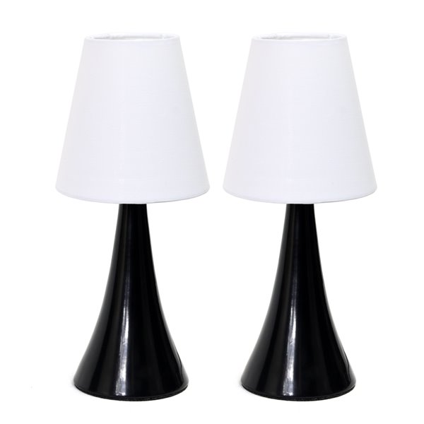 Modern Contemporary Standard Lamp Set, Black Table Lamps Set Of 2