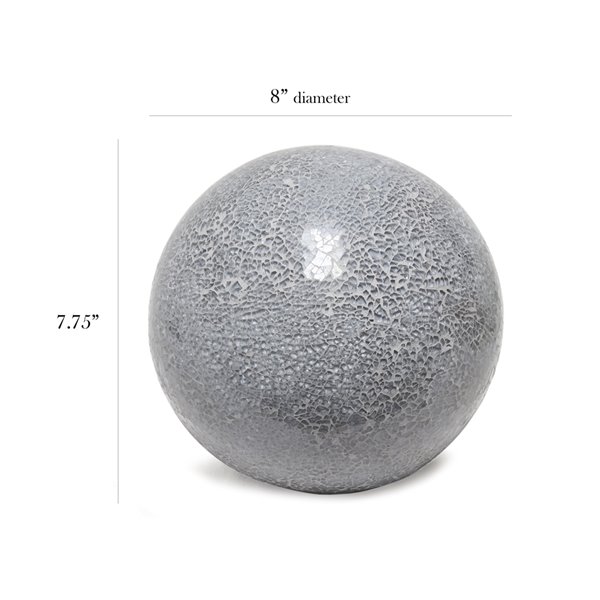 Lampe de table en forme de boule Simple Designs, pierre, 7,75 po, grise