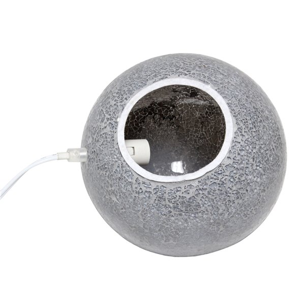 Lampe de table en forme de boule Simple Designs, pierre, 7,75 po, grise