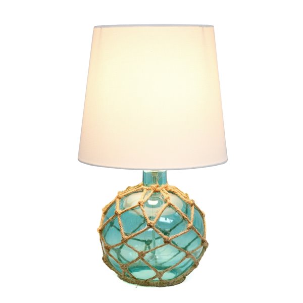 Lampe de table en verre Elegant Designs, 15,25 po, aqua