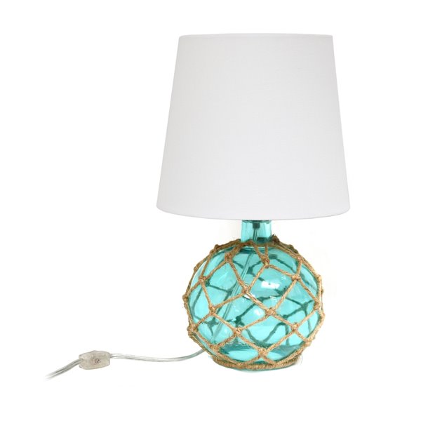 Lampe de table en verre Elegant Designs, 15,25 po, aqua