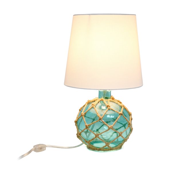 Lampe de table en verre Elegant Designs, 15,25 po, aqua