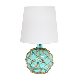 Lampe de table en verre Elegant Designs, 15,25 po, aqua