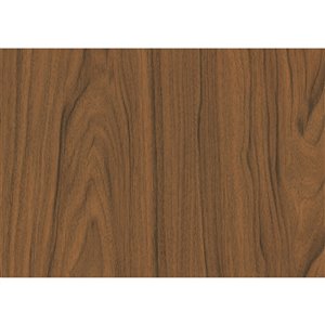 Film autocollant décoratif Noyer moyen de DC Fix, 17 po x 78 po, bois brun foncé, paquet de 2