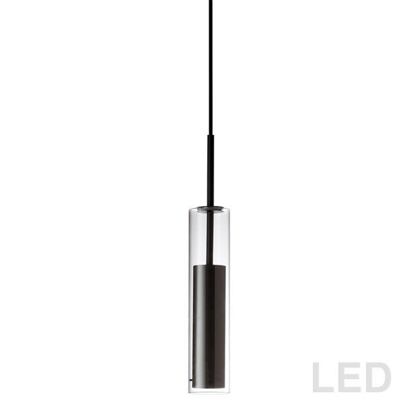 Luminaire suspendu à 1 lumière Luna de Dainolite, noir