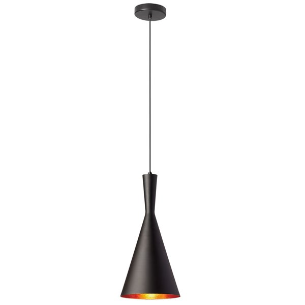 Luminaire suspendu à 1 lumière Helsinki de Dainolite, noir mat