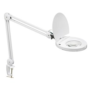 Dainolite 47-in Swing Arm Magnifier LED Table Lamp - White